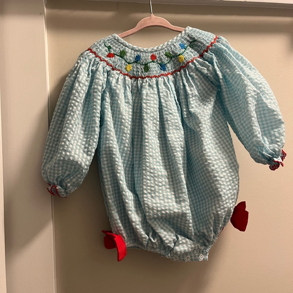Blue Gingham Kids One Piece